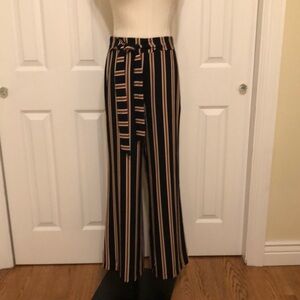 Mine wide legged pull on pants black, rust, cream colored